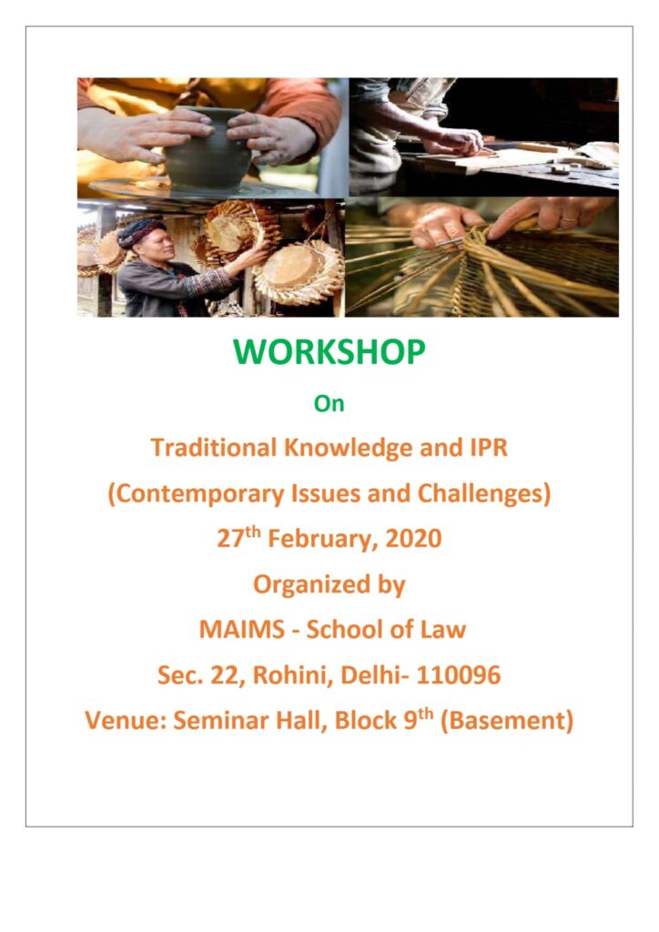 WORKSHOP ON IPR & TRADITIONAL KNOWLEDGE